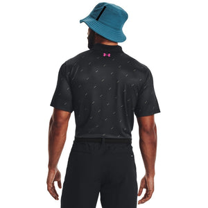 UNDER ARMOUR Mens Perf 3.0 Deuces Polo Black/Still Water