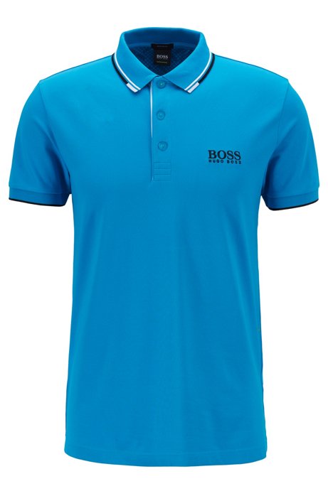Paddy Pro Regular fit piqué polo shirt with quick-dry technology Blue